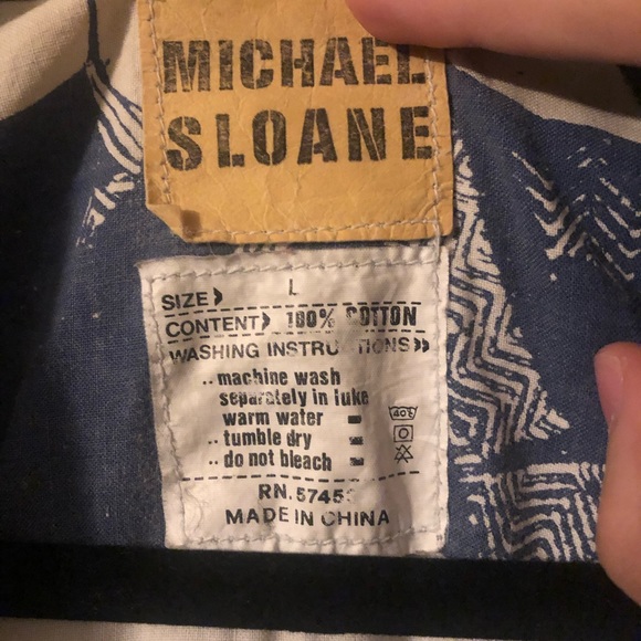 Denim jacket with unique print size L Michael sloane vintage - Picture 5 of 5